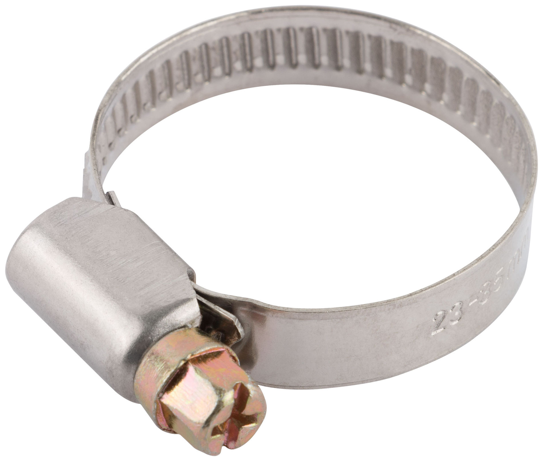 Хомут обжимной (нержавеющая сталь со сваркой) 23-35 мм (64279)