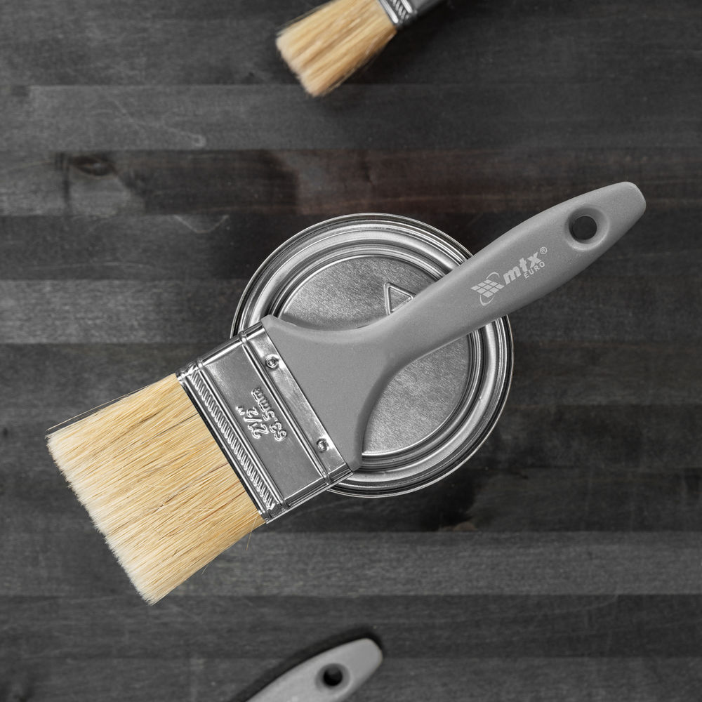 Кисть плоская Евро 2.5, натуральная щетина, пластмассовая ручка MTX (83064)