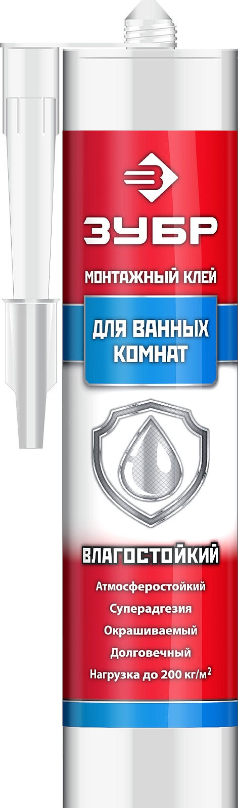 Клей монтажный влагостойкий 300 мл, белый ЗУБР 41335  