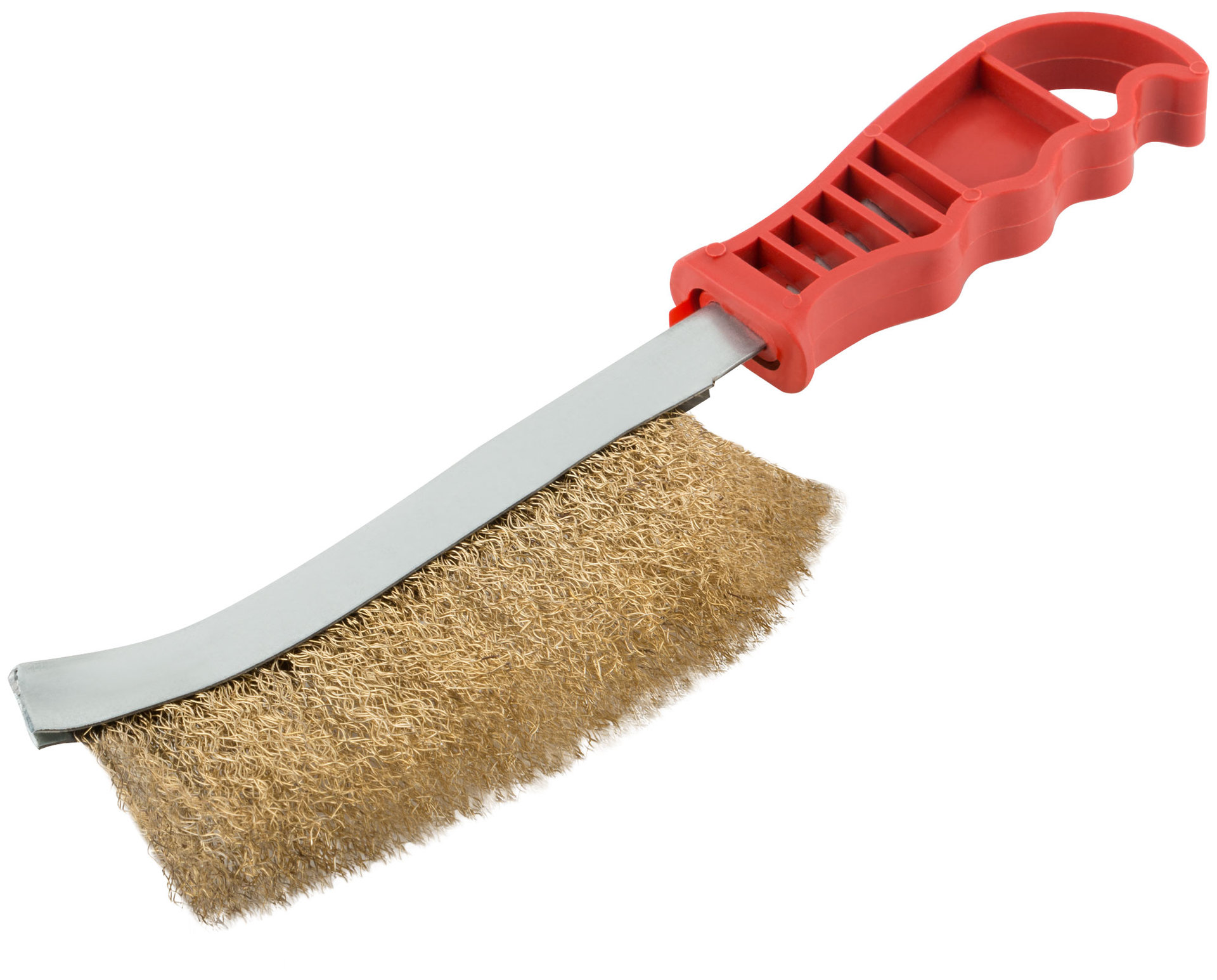 Корщетка с изогнутой пластиковой ручкой, латунированная тип В (38423М)