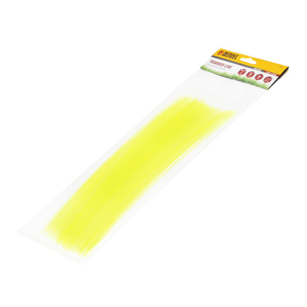 Леска для триммера, квадратная нарезанная 2 мм х 30 см, 50 шт Flex cord Denzel (96102)