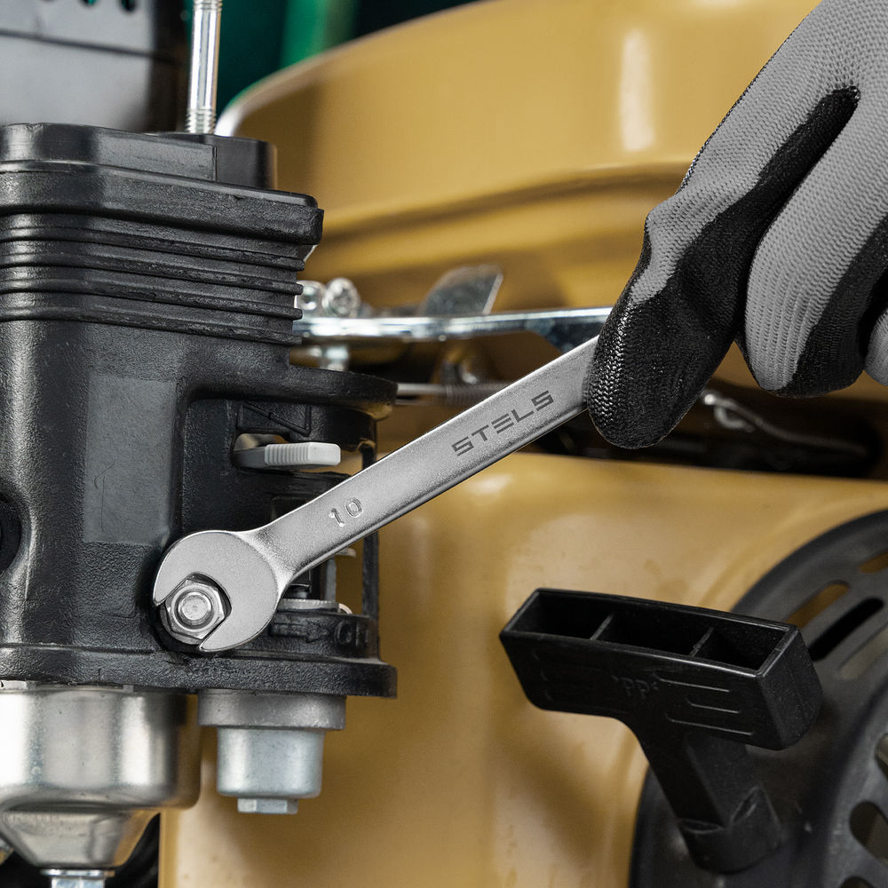 Набор ключей комбинированных, 8-17 мм, 6 шт, CrV, матовый хром Stels