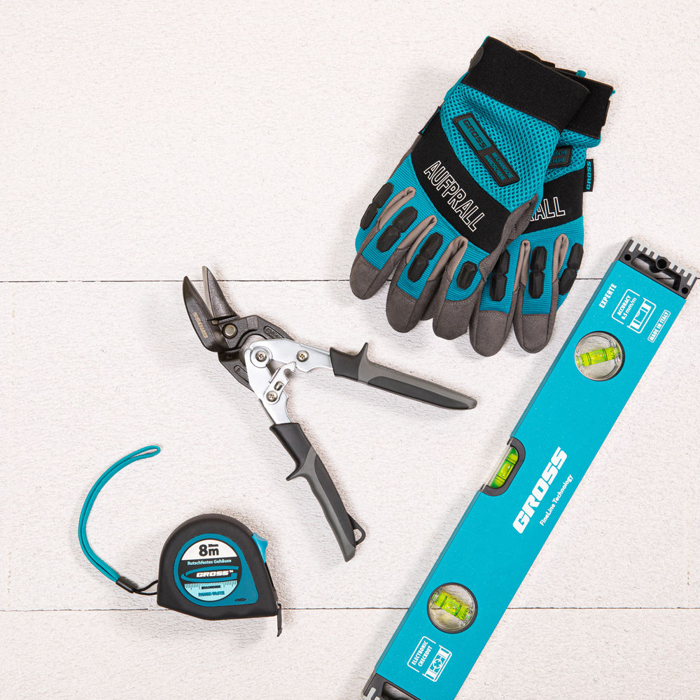 Ножницы по металлу Piranha, усиленные, 255 мм, прямой и левый рез, сталь СrMo, двухкомпонентные рукоятки Gross