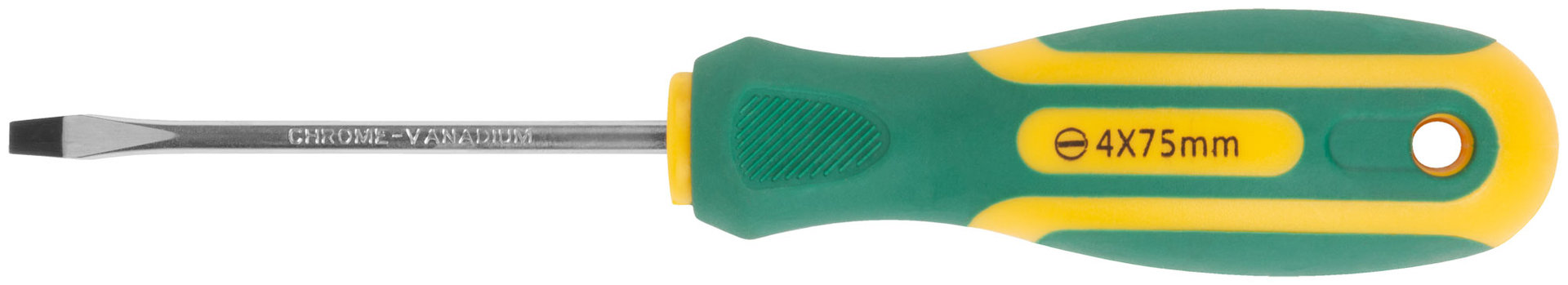 Отвертка Контур, CrV сталь, прорезиненная ручка 4х75 мм SL (55201)