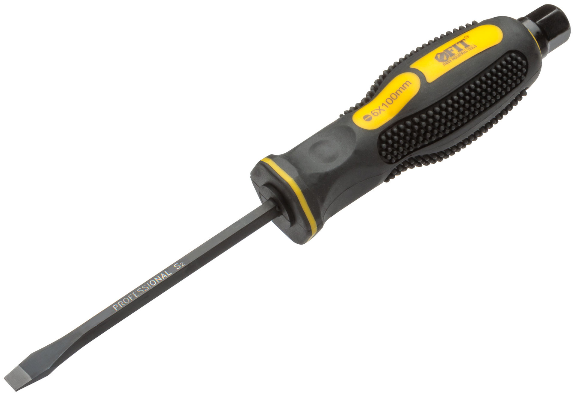 Отверткa ударная, сталь S2, шестигран.жало, боек под ключ, прорезиненная ручка, Профи 6х100 мм SL