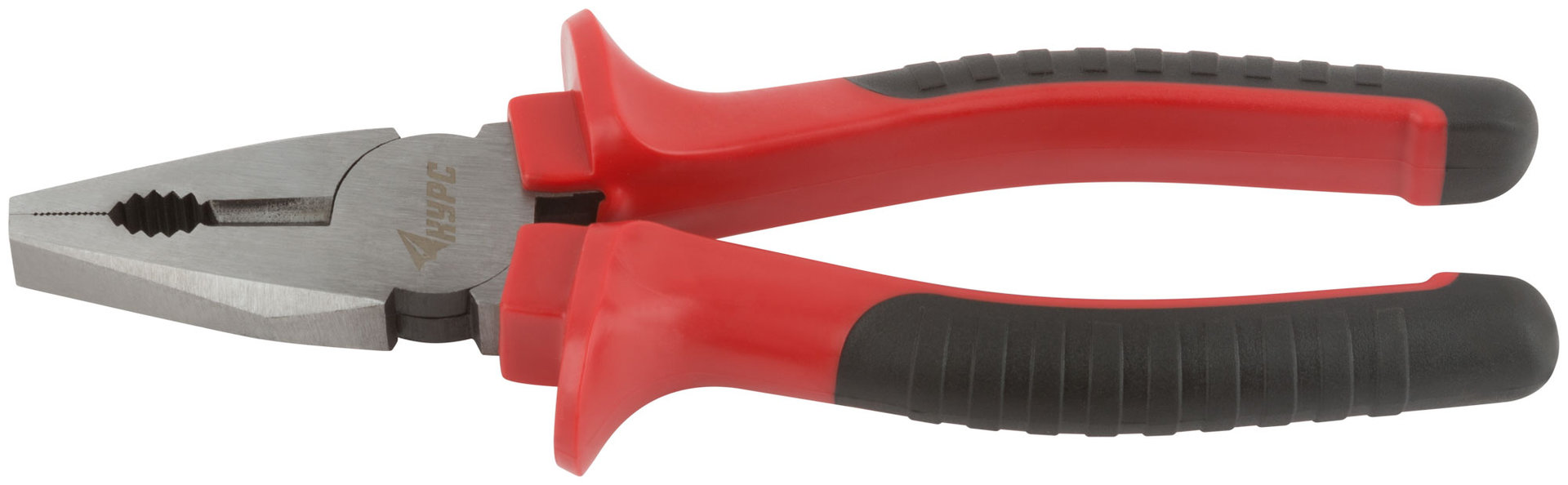 Плоскогубцы комбинированные Оптима, двухцветные обрезиненные ручки, полированная сталь 200 мм (47555)