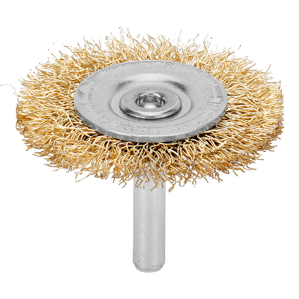 Щетка для дрели, 50 мм, плоская со шпилькой, латунированная витая проволока Matrix (74444)