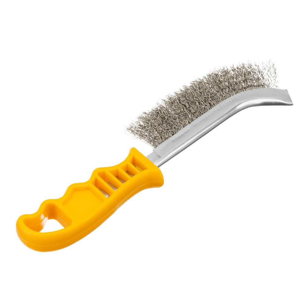 Щетка металлическая с пластмассовой ручкой, нержавеющая проволока DENZEL (748287)