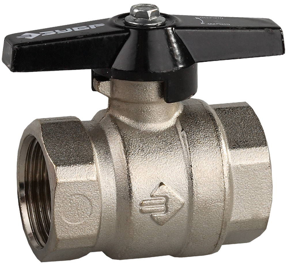 Шаровой кран полнопроходной d 1, ручка «бабочка», «мама-мама» ЗУБР 4-51323-C-1