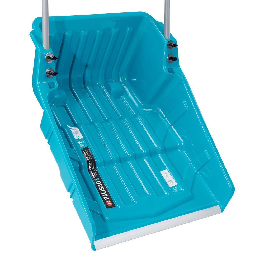 Скрепер-волокуша для уборки снега, полипропилен, колеса, 595х715х1445мм, рукоятка с ПВХ, LUXE Palisad (61694)