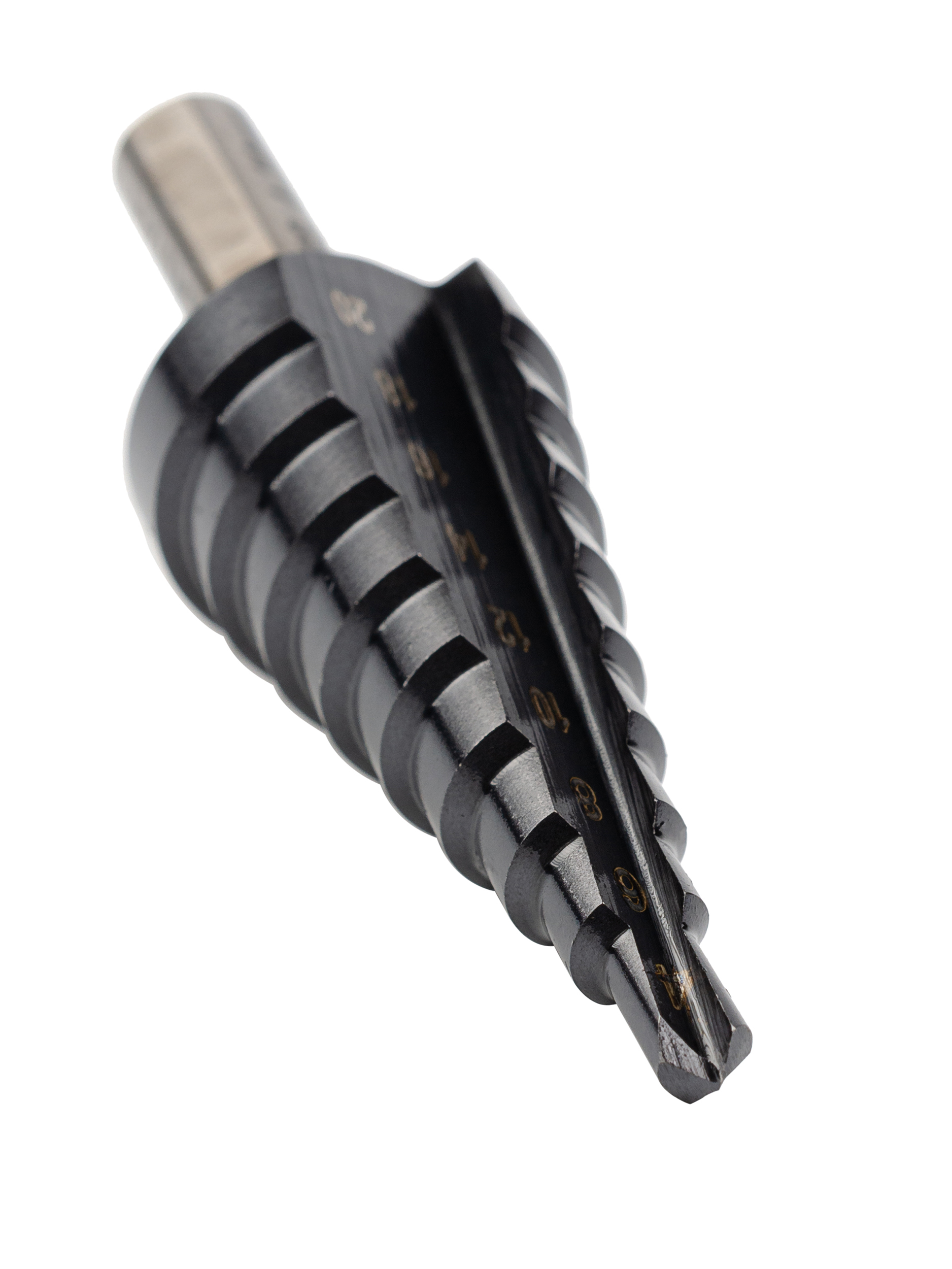 Сверло ступенчатое, HSS TiAlN, Gr.2, O4-20 мм, прямая канавка, трёхплоскостной хвостовик (ZA-50067)