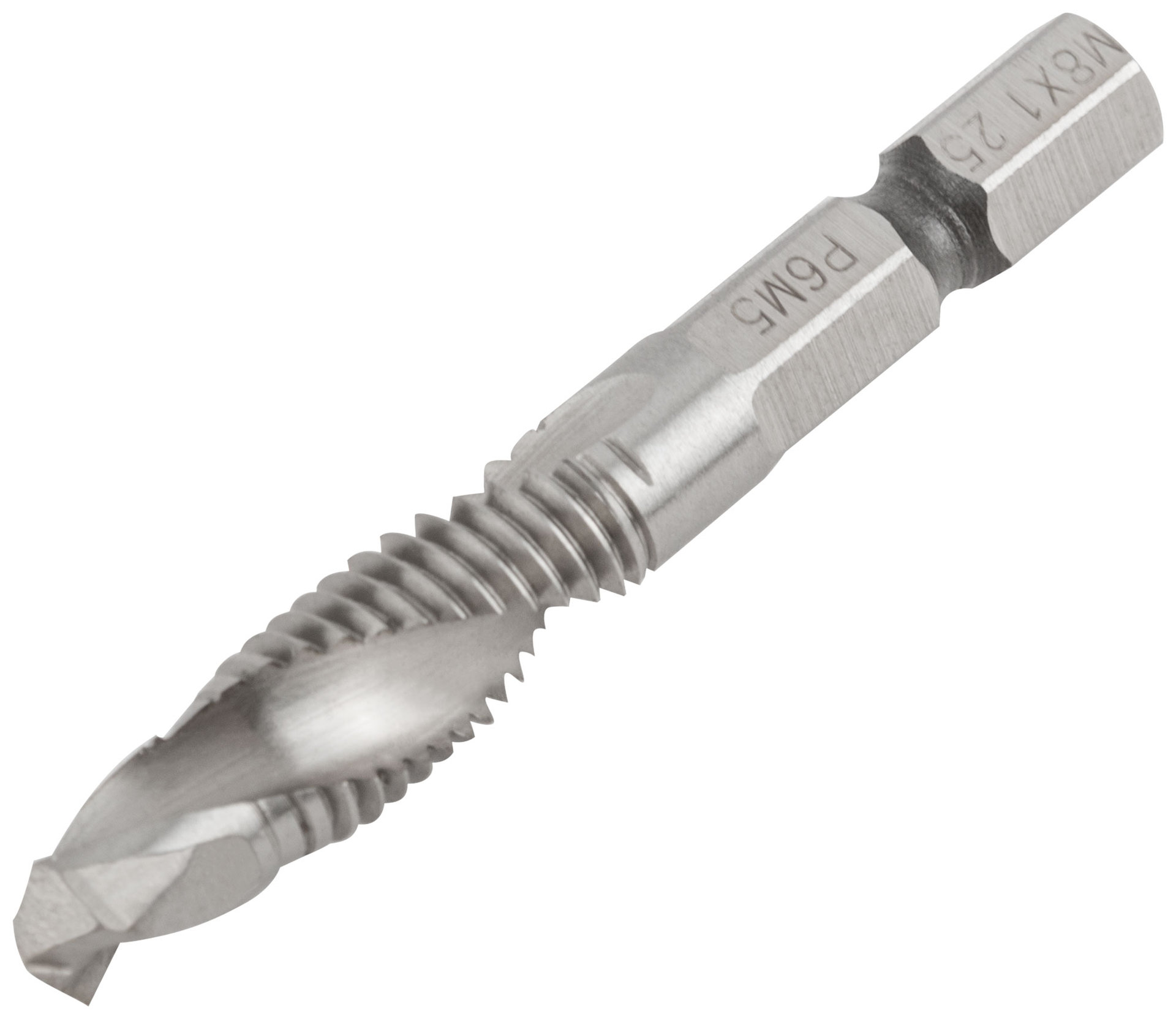 Сверло-Метчик комбинированное метрическое, быстрорежущая (HSS) сталь Р6М5, М8х1,25 мм, 24/58 мм (70905)