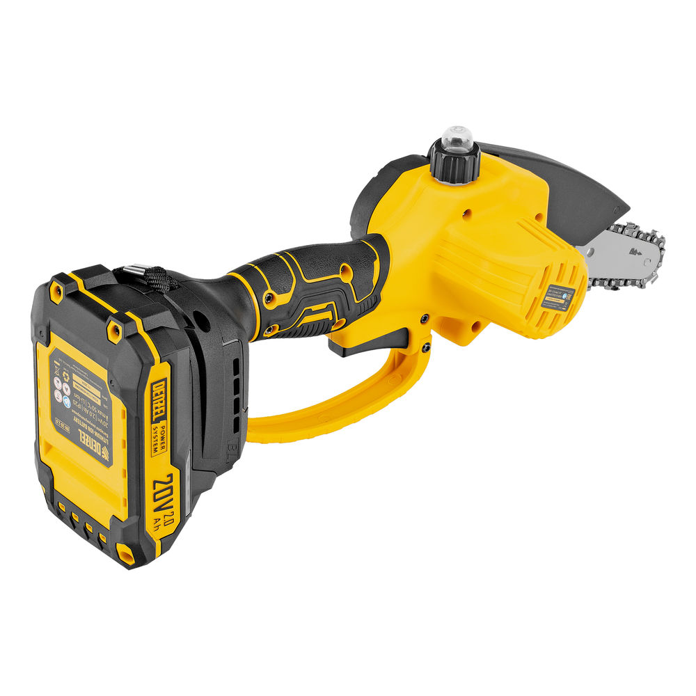 Цепная мини-пила аккумуляторная бесщет., CCS-150, шина 150 мм, Li-Ion, 20 В Denzel (58650)