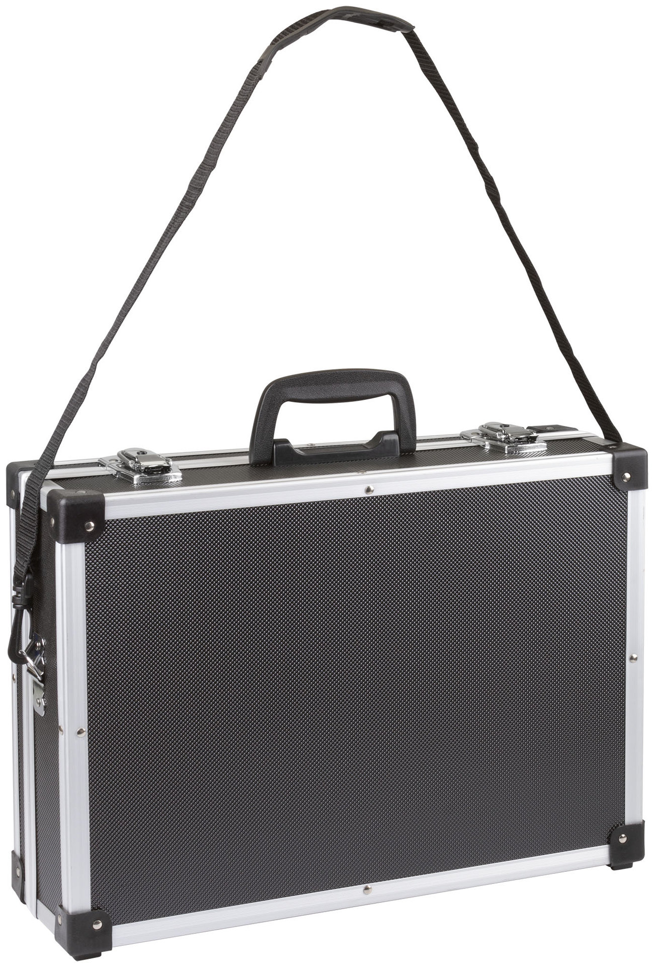 Ящик для инструмента пластиковый усиленный алюминием 430x310x130 мм, черный