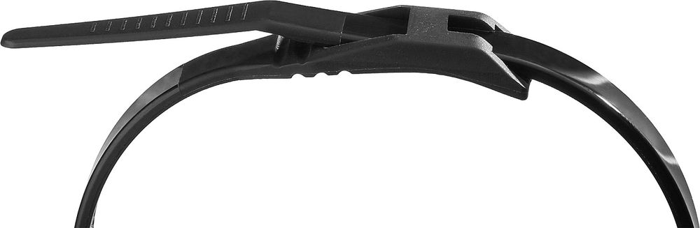 Кабельные стяжки с плоским замком 4.6 x 280 мм, нейлон РА66, 25 шт, черные КОБРА ЗУБР Профессионал 30935-46-280