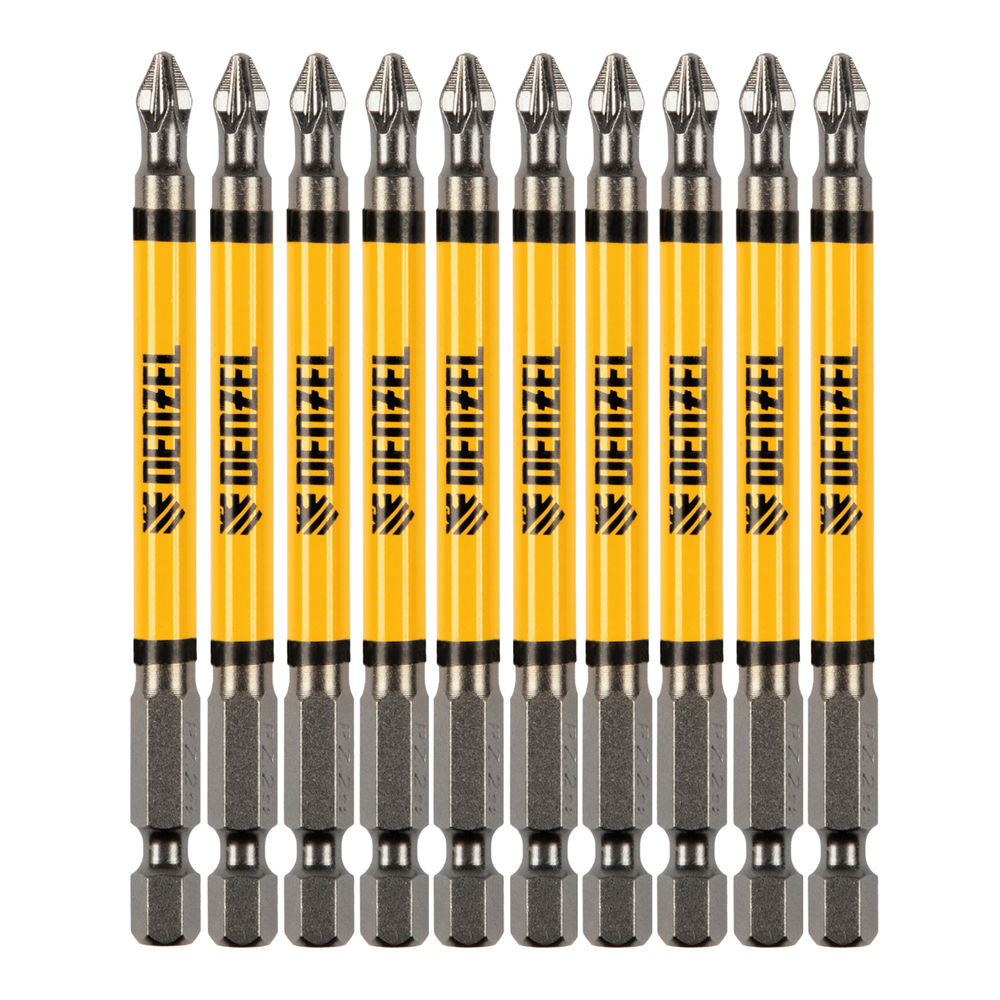 Бита PZ2х90, сталь S2, цилиндр., 10 шт. Е 6,3 Denzel (11645)