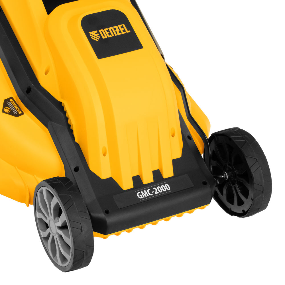 Газонокосилка электрическая GMC-2000, шир. 44см, 2000 Вт, 6 уров., травосб. 45 л Denzel (96630)