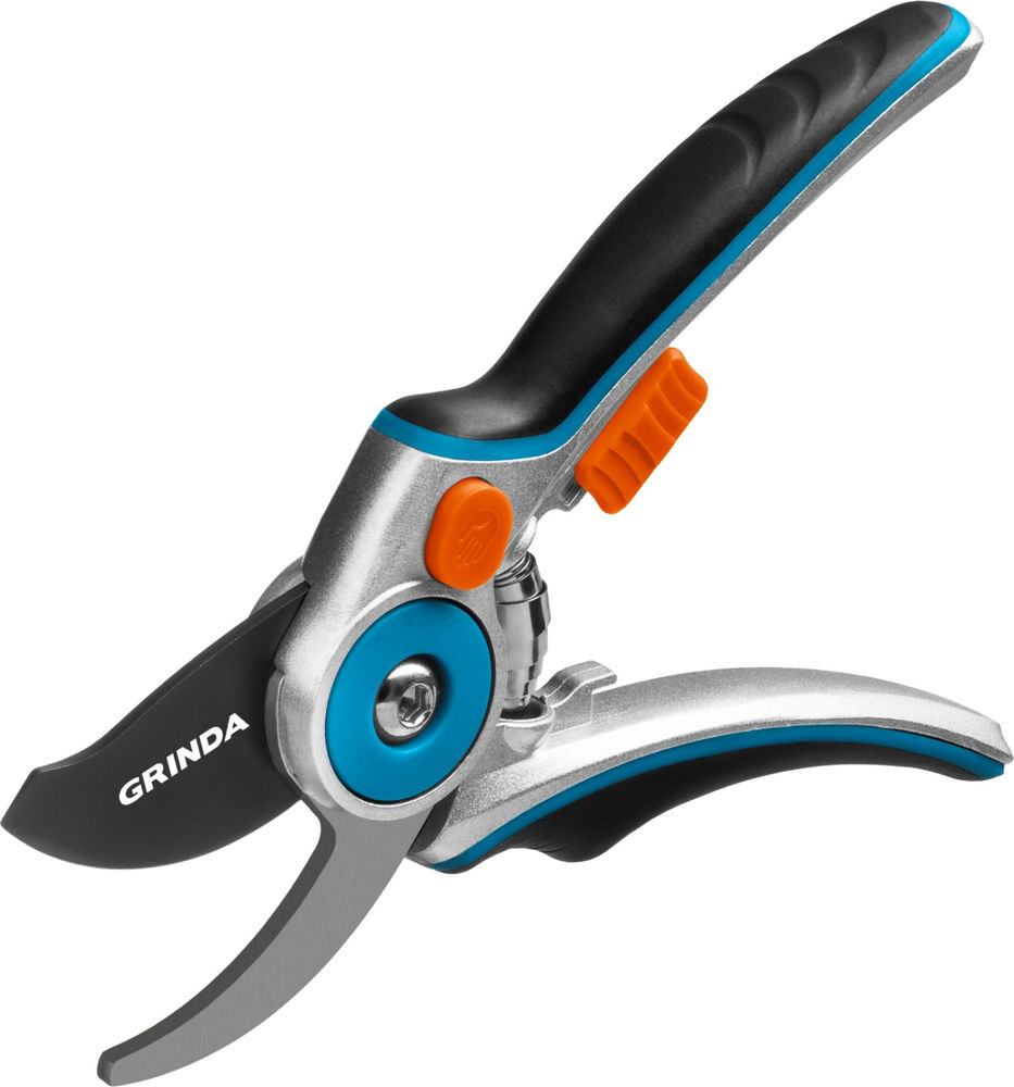 Плоскостной секатор P-29, 210 мм, закаленная сталь, усиленная конструкция с эргономичными алюминиевыми рукоятками, PROLine GRINDA 423429