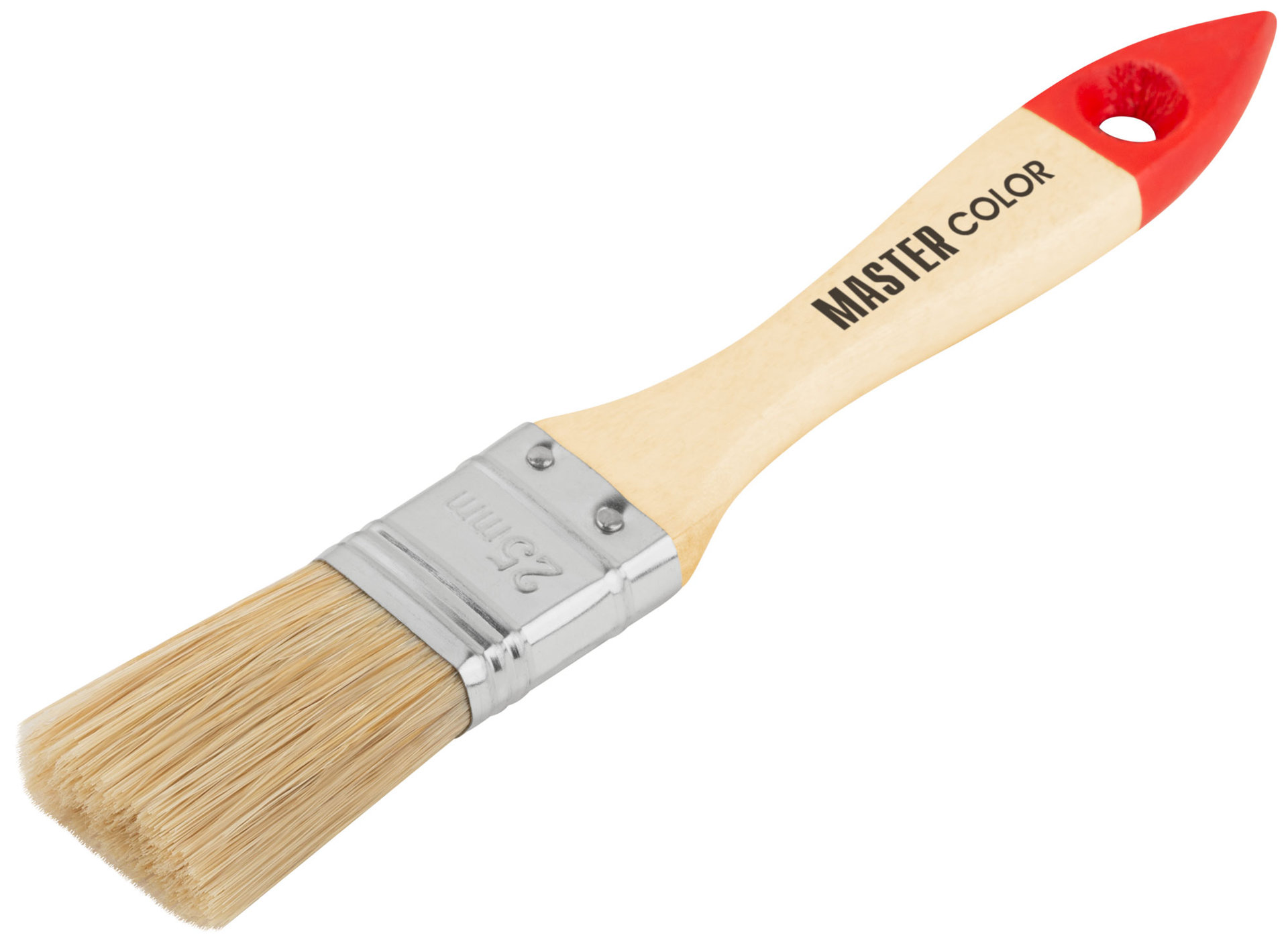 Кисть флейцевая, натур. щетина, 55% топс, лакиров.ручка, ширина 25 мм (30-0011)