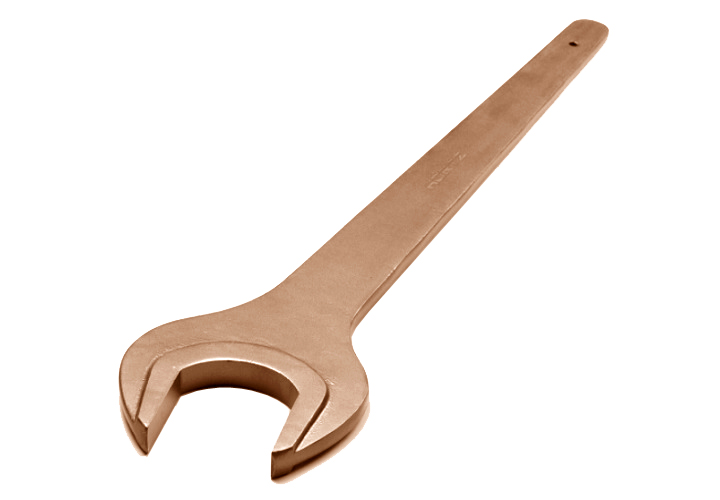 Ключ гаечный рожковый односторонний 110 мм длинная ручка омеднение HORTZ