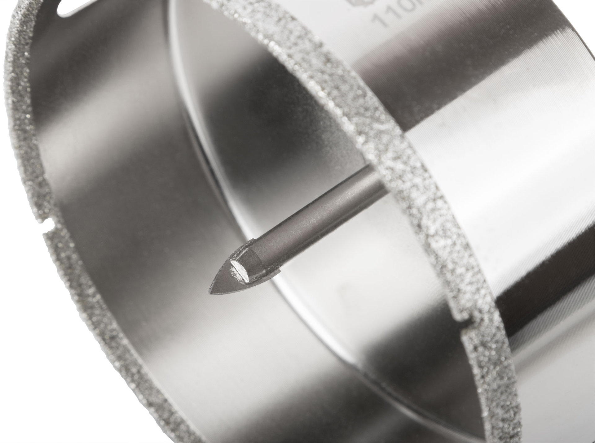 Коронка кольцевая по керамограниту, камню и кафелю алмазная с центровочным сверлом 110х70 мм (16231)