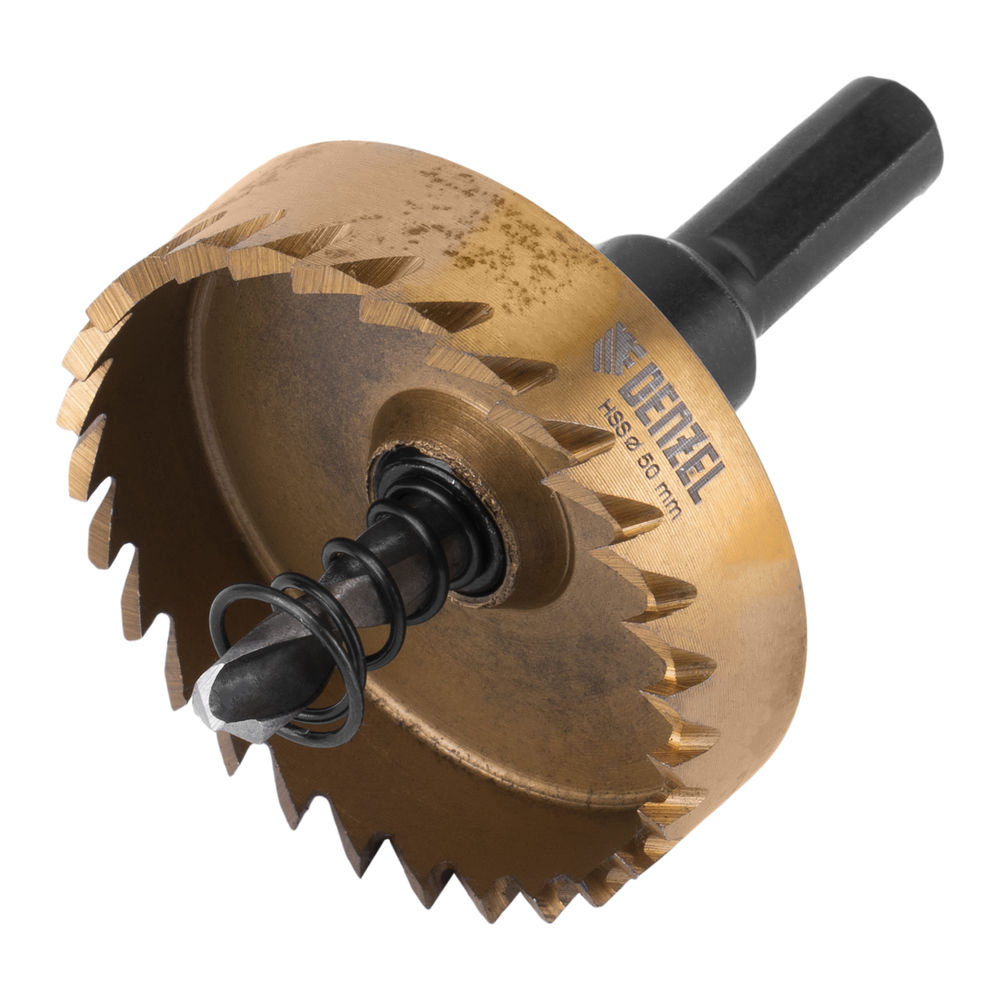 Коронка по металлу HSS, 50 мм, нитридтитановое покрытие Denzel (724116)