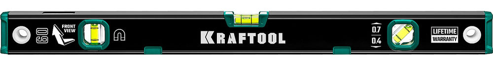 Магнитный уровень 600 мм, усиленный профиль, с зеркальным глазком KRAFTOOL 34785-60