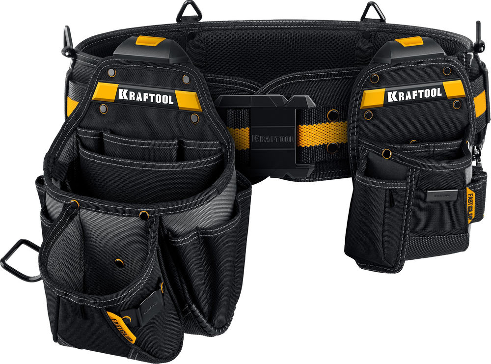 Пояс монтажника в комплекте: пояс монтажника, большая сумка, малая сумка KBS-3 KRAFTOOL 38762
