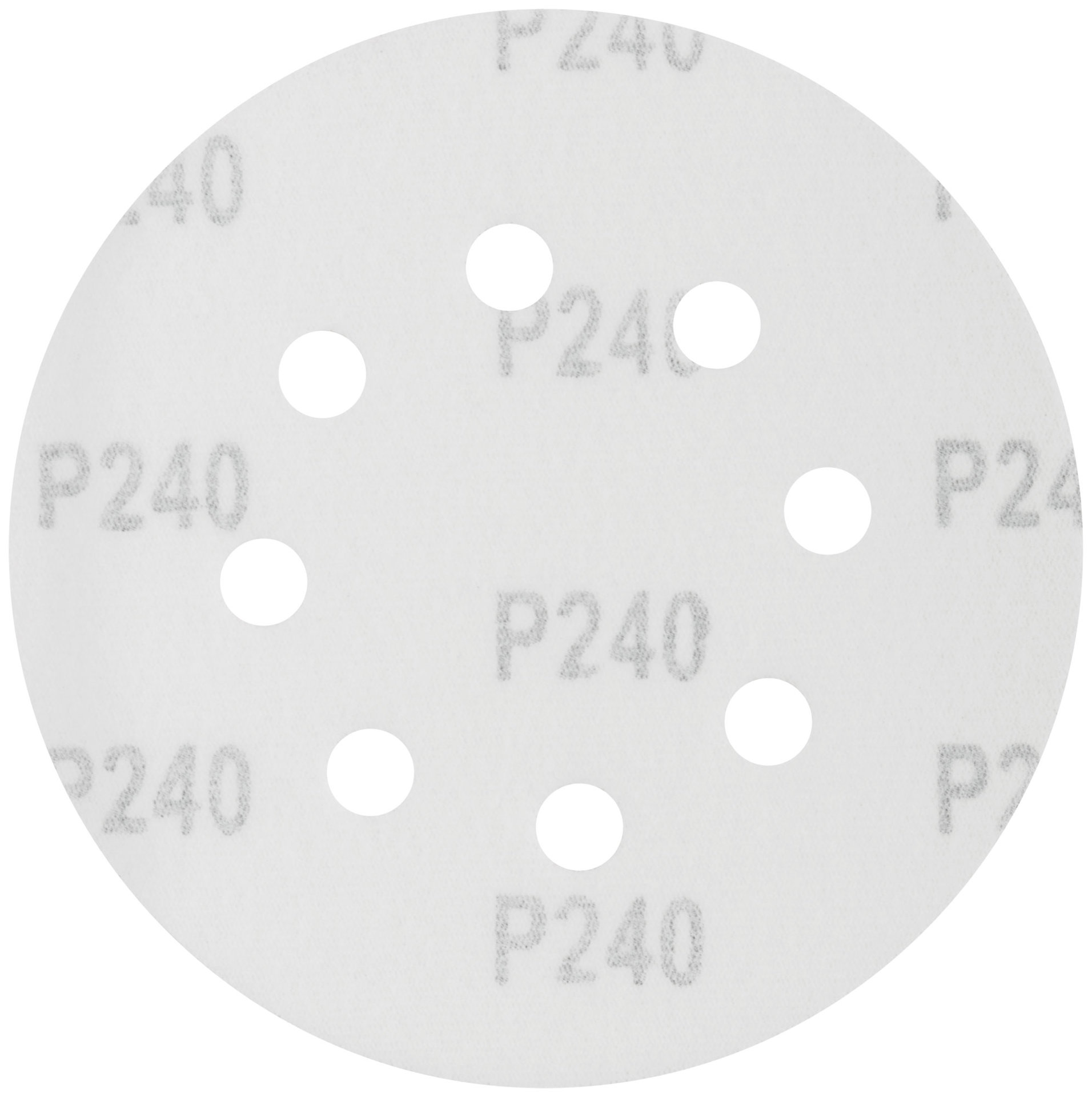 Круги шлифовальные с отверстиями (липучка), алюминий-оксидные, 125 мм, 5 шт. Р 240 (39789)