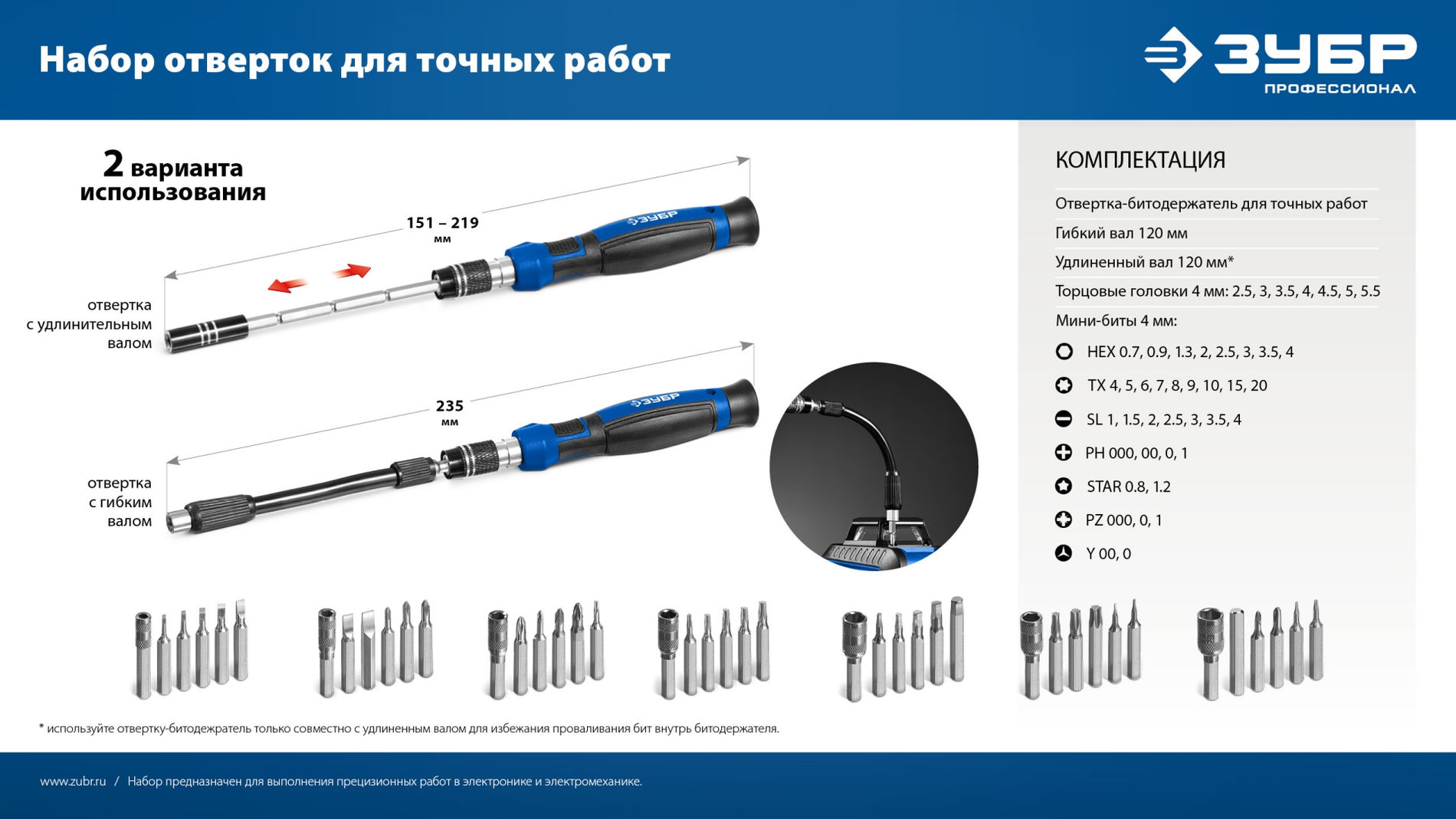Набор для точных работ Универсал-45 ЗУБР 25649