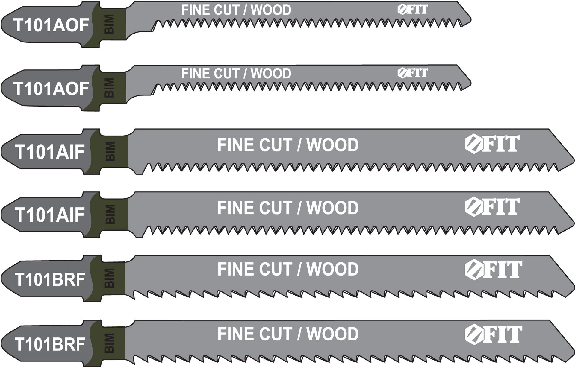 Набор полотен для электролобзика 6 шт. (T101BRFx2; T101AOF x2; T101AIF x2) (41012)