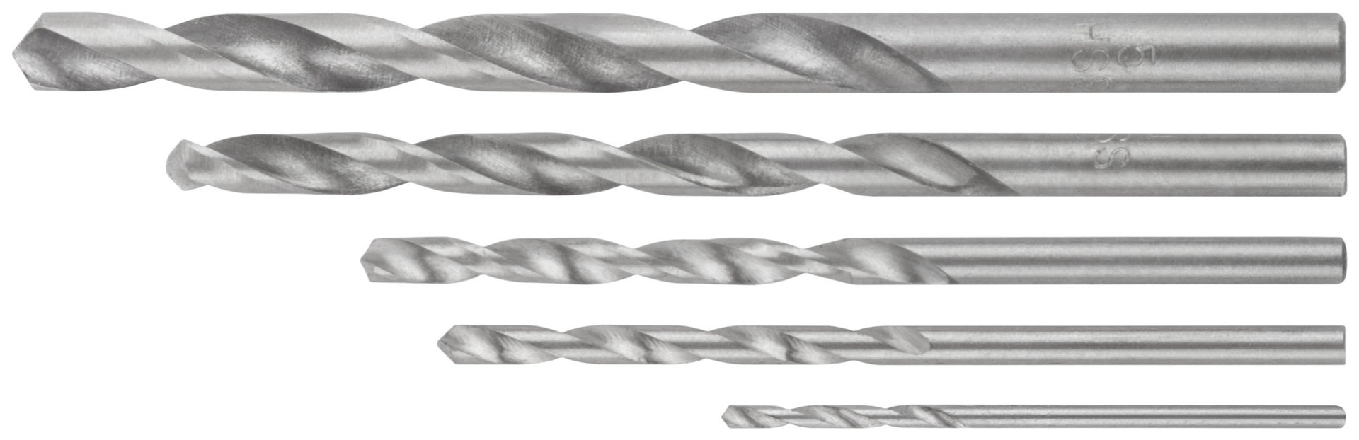 Набор сверл HSS по металлу полированных, 5 шт. (1,5-2,5-3-4-5 мм) (33695)