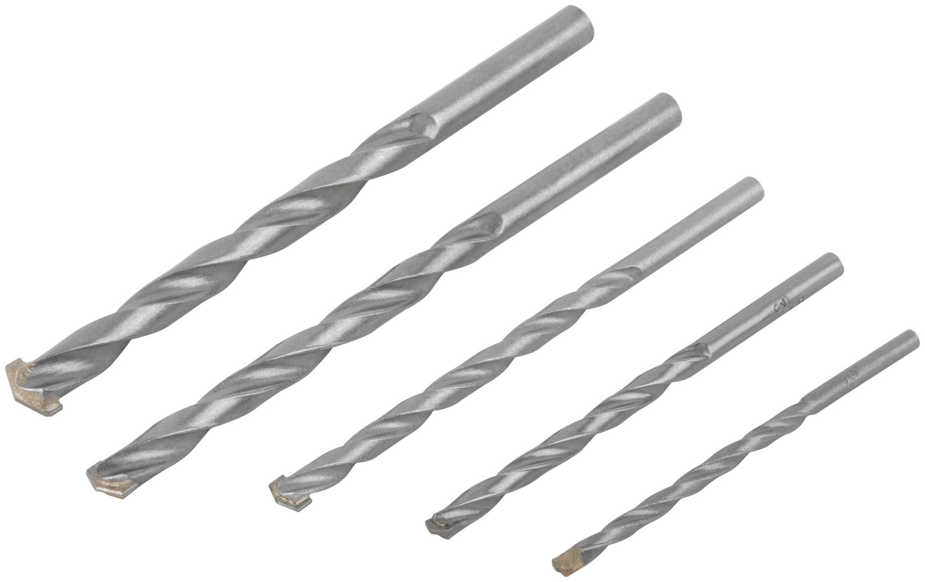 Набор сверл победитовых ударных, цилиндрический хвостовик, 5 шт. (4-5-6-8-10 мм) (34580)