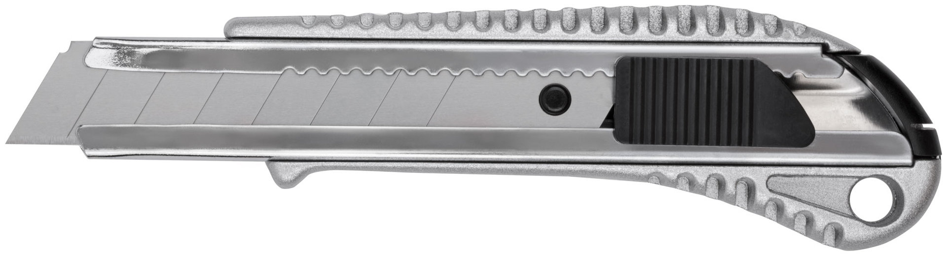 Нож технический Классик 18 мм, усиленнный, метал. корпус, резиновая вставка (10172)