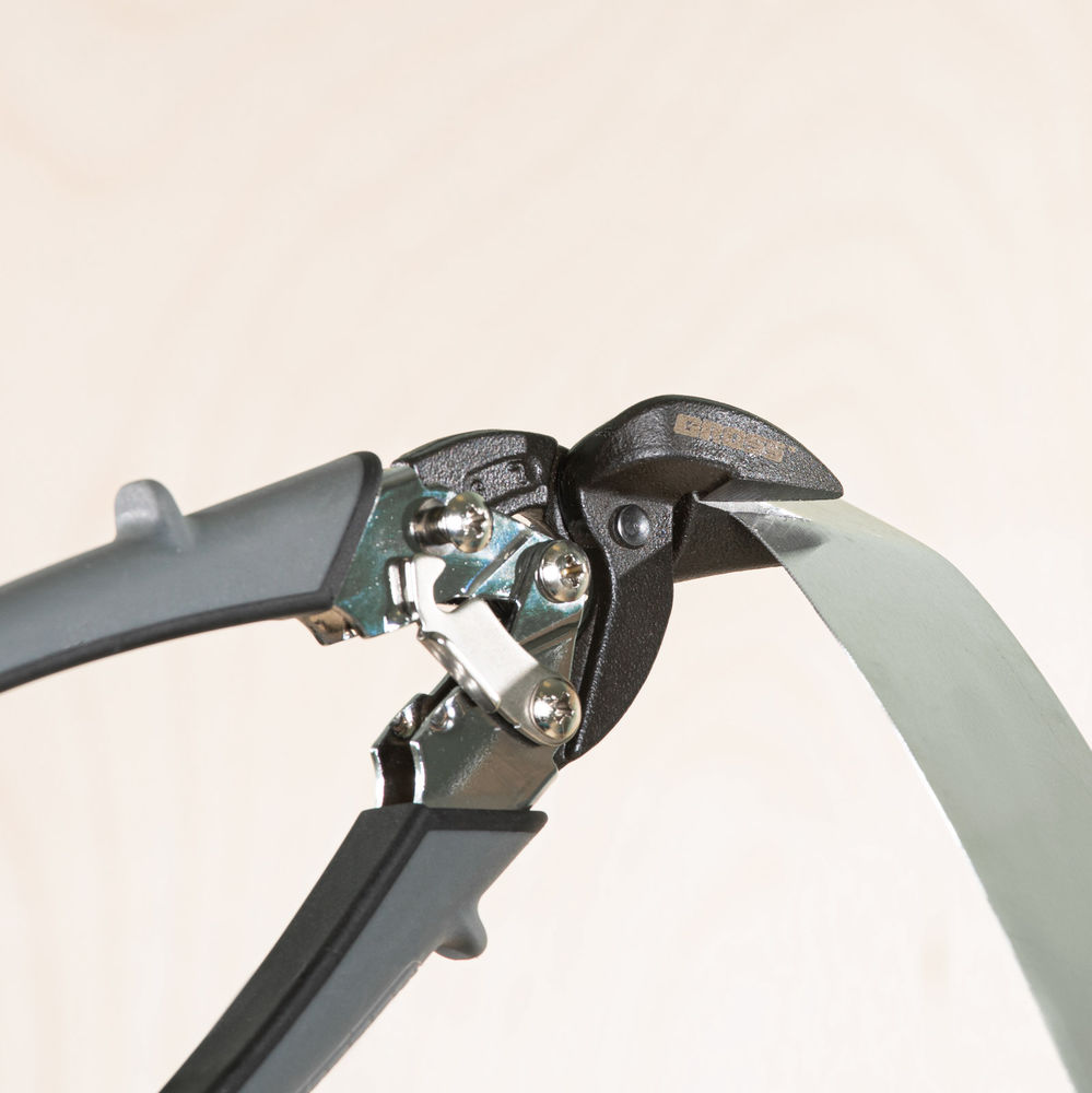 Ножницы по металлу Piranha, 185 мм, прямой и левый рез, сталь СrM, двухкомпонентные рукоятки Gross