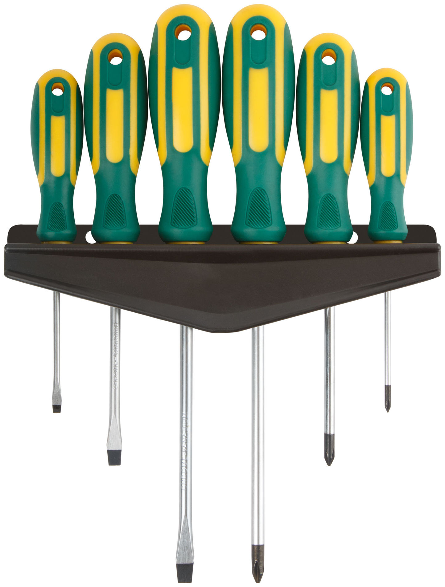 Отвертки Контур, CrV сталь, прорезиненные ручки, на держателе, набор 6 шт. (56036)