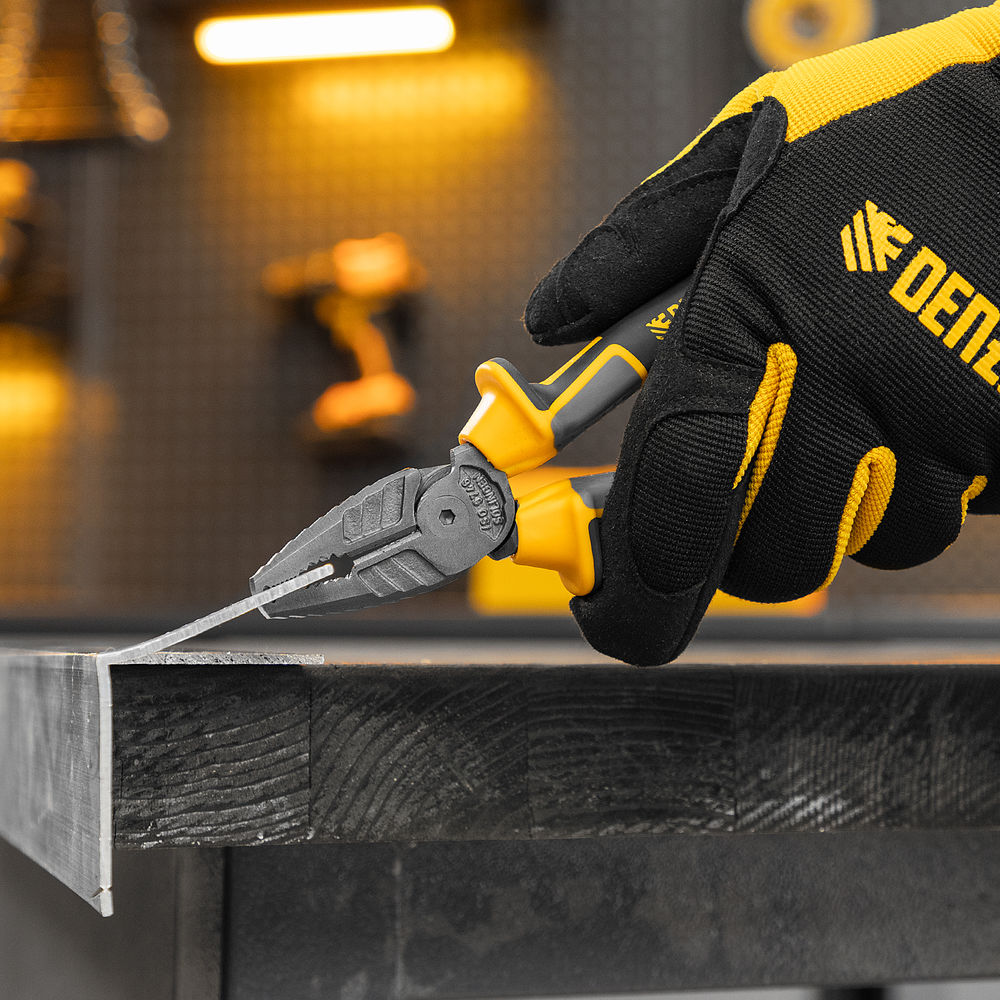 Плоскогубцы комбинированные 180 мм, трехкомпонентные рукоятки Denzel (17081)