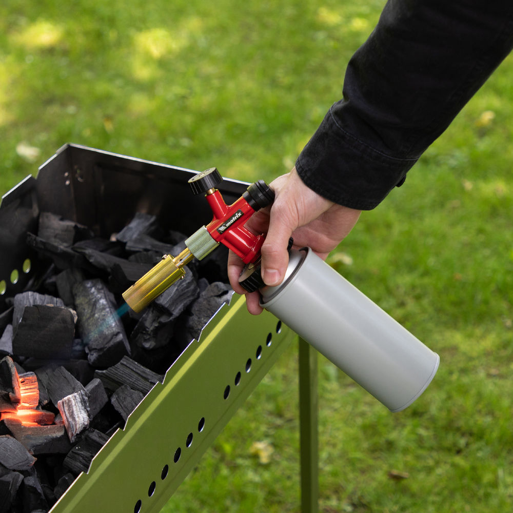 Профессиональная горелка на газовый баллон, пьезоподжиг, металлический корпус Matrix (91426)