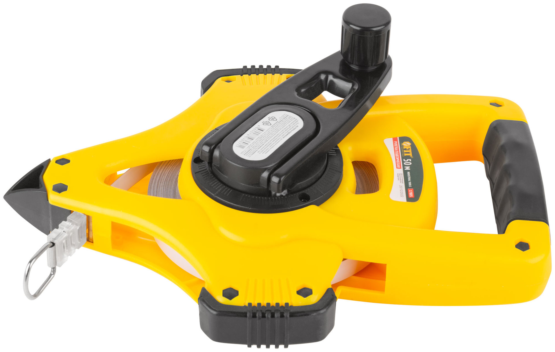 Рулетка геодезическая, стальная лента, открытый пластик. корпус, ускоренная перемотка, прорезин. ручка 50 м