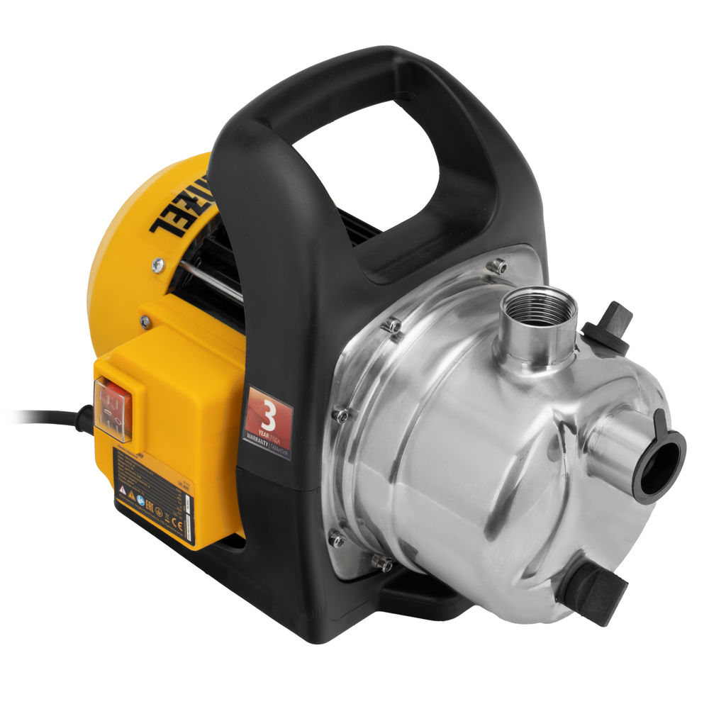 Садовый поверхностный насос GPL800Х, 800 Вт, 3200 л/ч, подъем 42 м, нержавейка Denzel (97302)