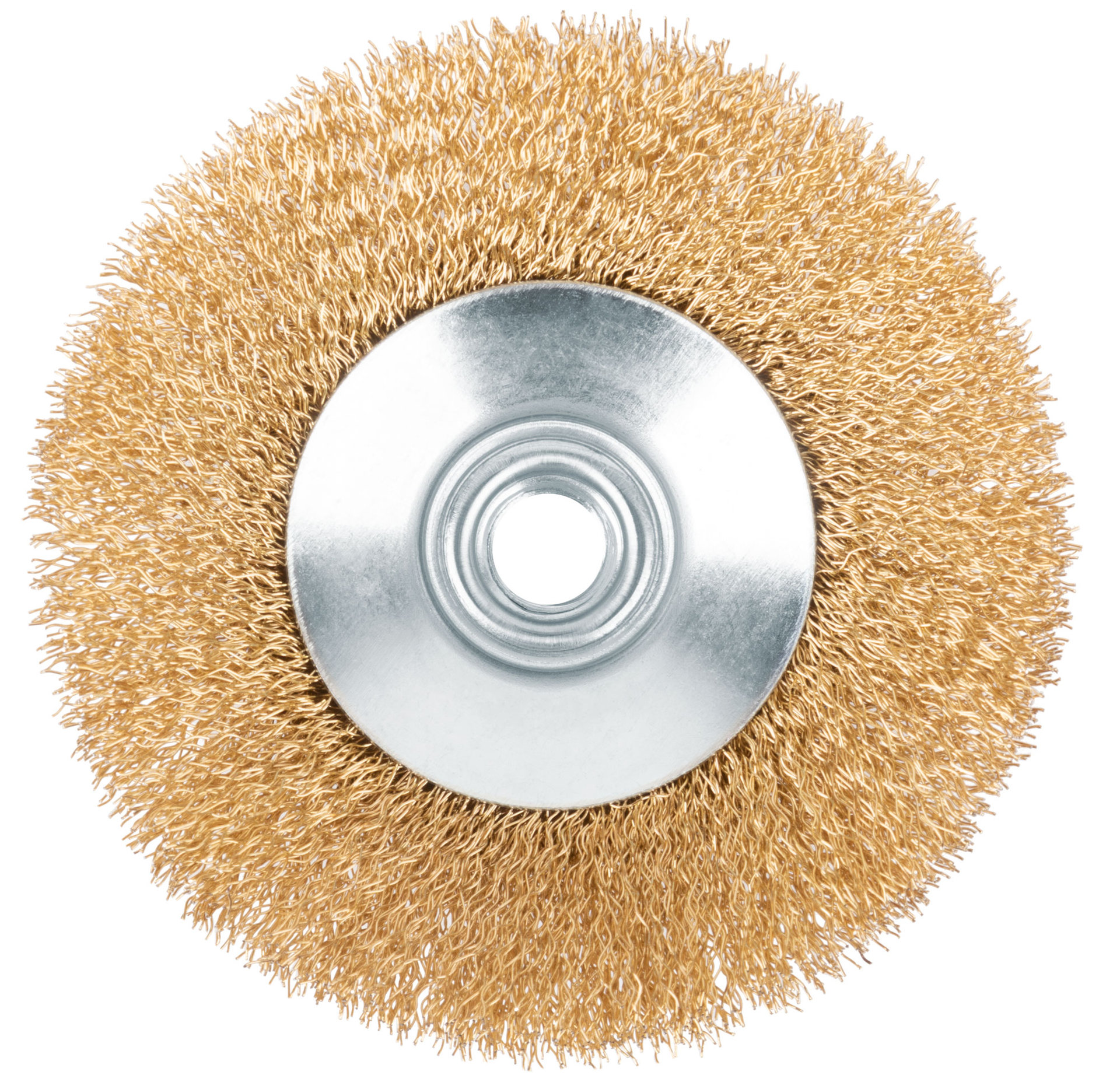 Щетка для УШМ, М14, тип Тарелка, латун. витая проволока 0,3 мм, 115 мм, блистер, CUTOP Profi (82-902)