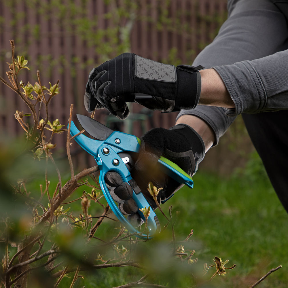 Секатор прямого реза, 200 мм, храповой механизм, металлические обaрезиненные рукоятки, Luxe, Palisd (60560)