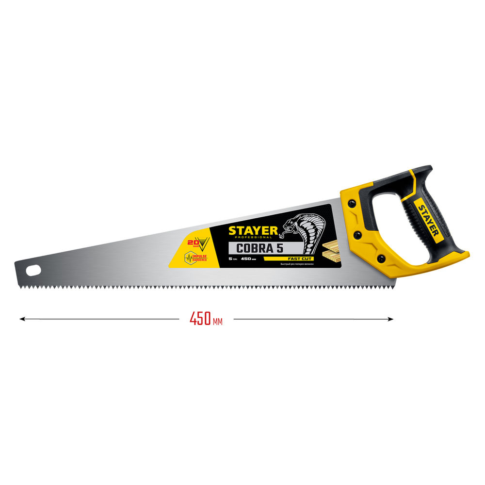Ножовка по дереву Cobra 5, 450 мм STAYER Professional 1506-45_z02