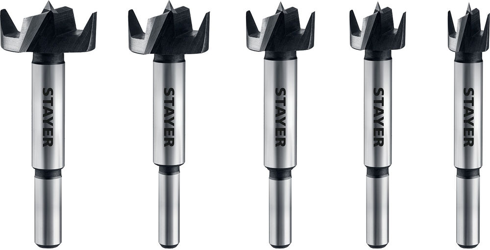 Набор сверл Форстнера по дереву Forstner, 5 шт: 15-20-25-30-35 мм, ДСП STAYER 29985-H5_z01