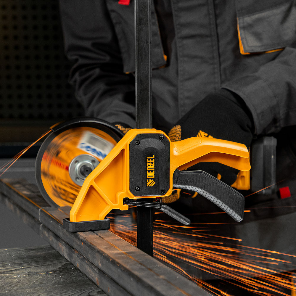 Струбцина F-образная, быстрозажимная, 300 х 80 мм, усиленный нейлоновый корпус Denzel (20506)