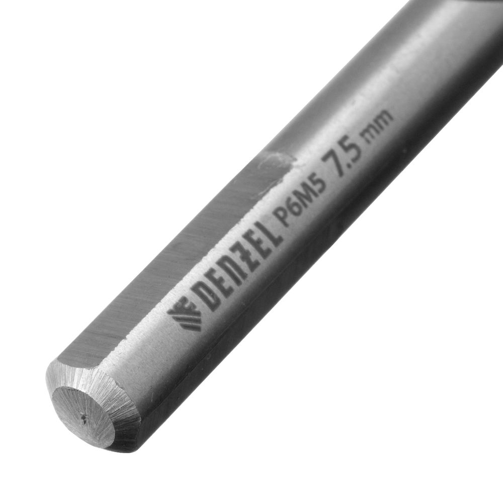 Сверло спиральное по металлу 7,5 x 109 мм, Р6М5, Golden Tip Denzel (718238)