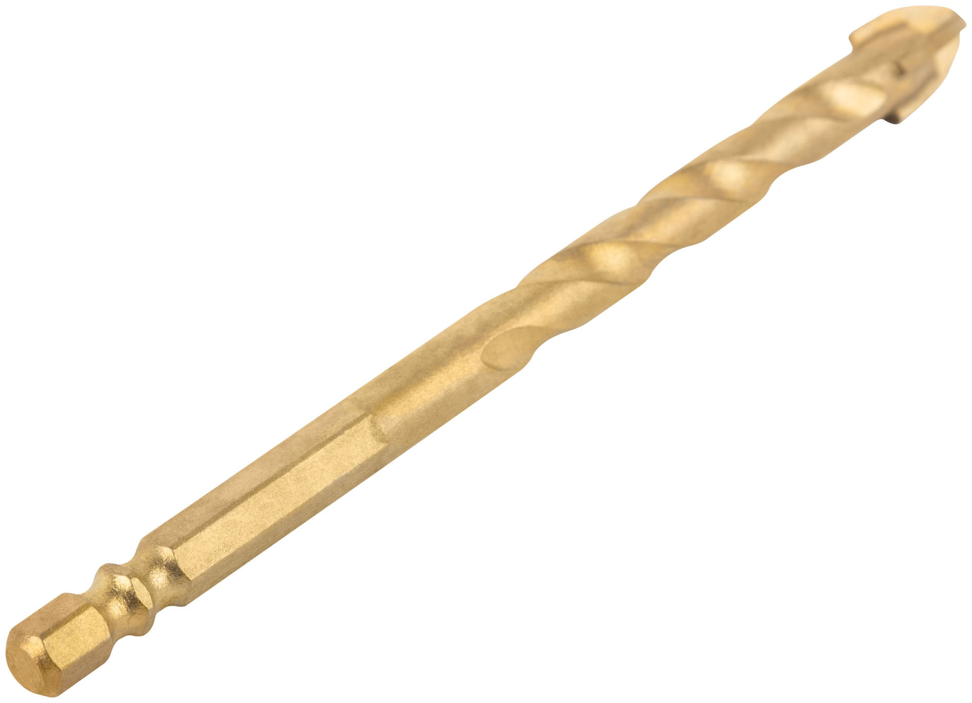 Сверло универсальное, 4 режущие кромки, титановое покрытие, шестигранный U-хвостовик под биту, 10х120 мм (35167)