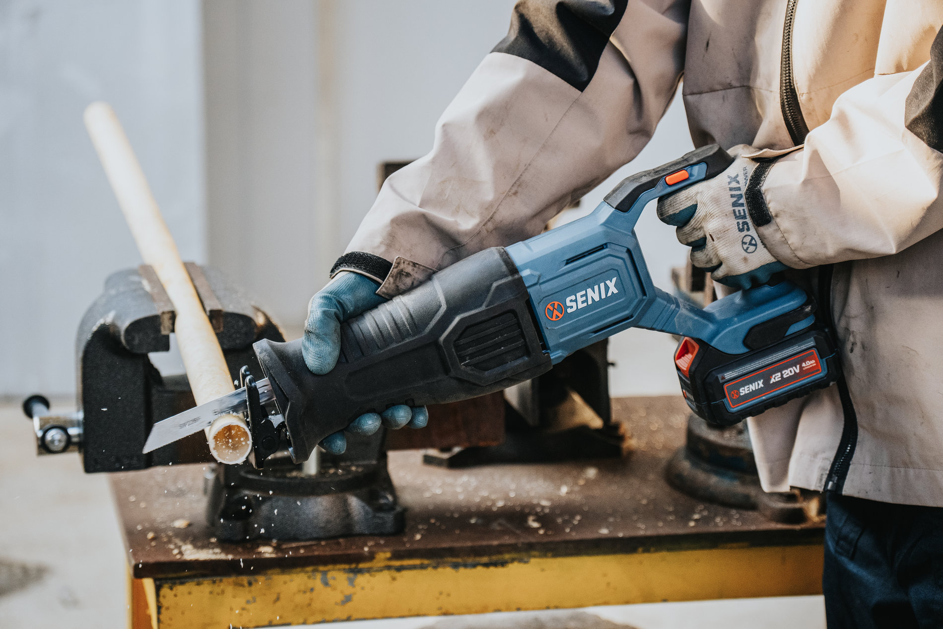 Сабельная пила, бесщ.мотор, с 1 АКБ, 1 ЗУ X2 20В