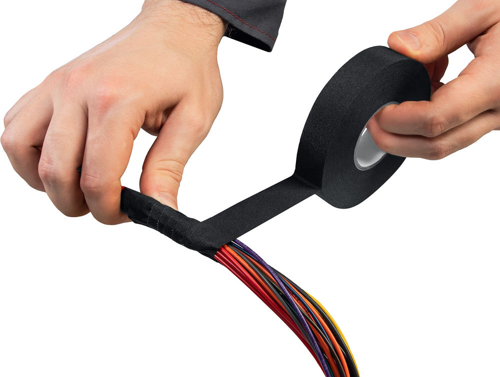 Изолента текстильная АВТО-ЖГУТ, 19 мм x 25 м, черная, термостойкая ЗУБР Профессионал 1236-2