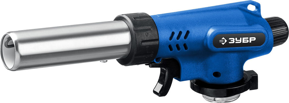 Горелка газовая ГП-500 1300°C, увеличенный выход пламени, с пьезоподжигом, на баллон с цанговым соединением ЗУБР Профессионал 55552